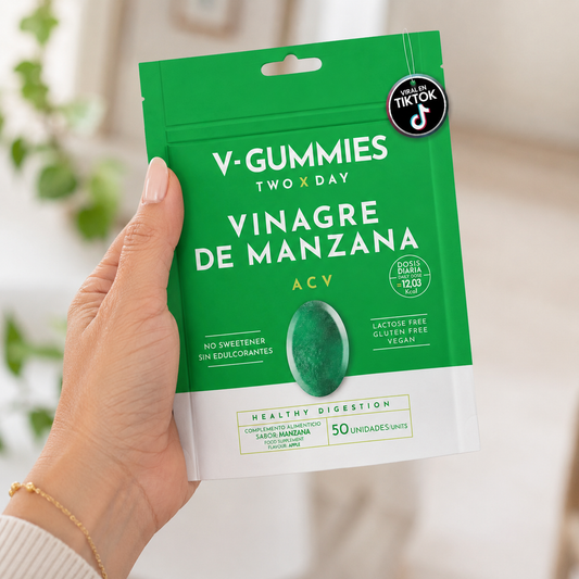 Líbrate De La Hinchazón, Los Antojos Y Sana Tu Intestino Con V-Gummies Vinagre de Manzana