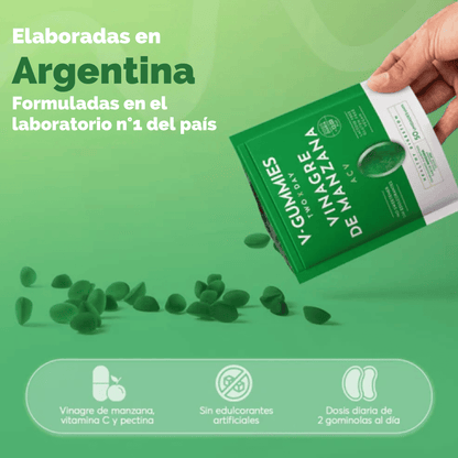 Líbrate De La Hinchazón, Los Antojos Y Sana Tu Intestino Con V-Gummies Vinagre de Manzana